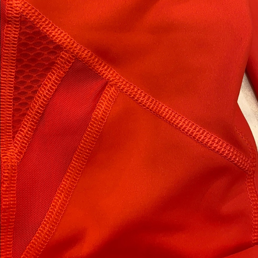 FILA SPORT High-Waisted Mesh Ankle Leggings in Vivid Punch Color Size XS - Picture 4 of 5